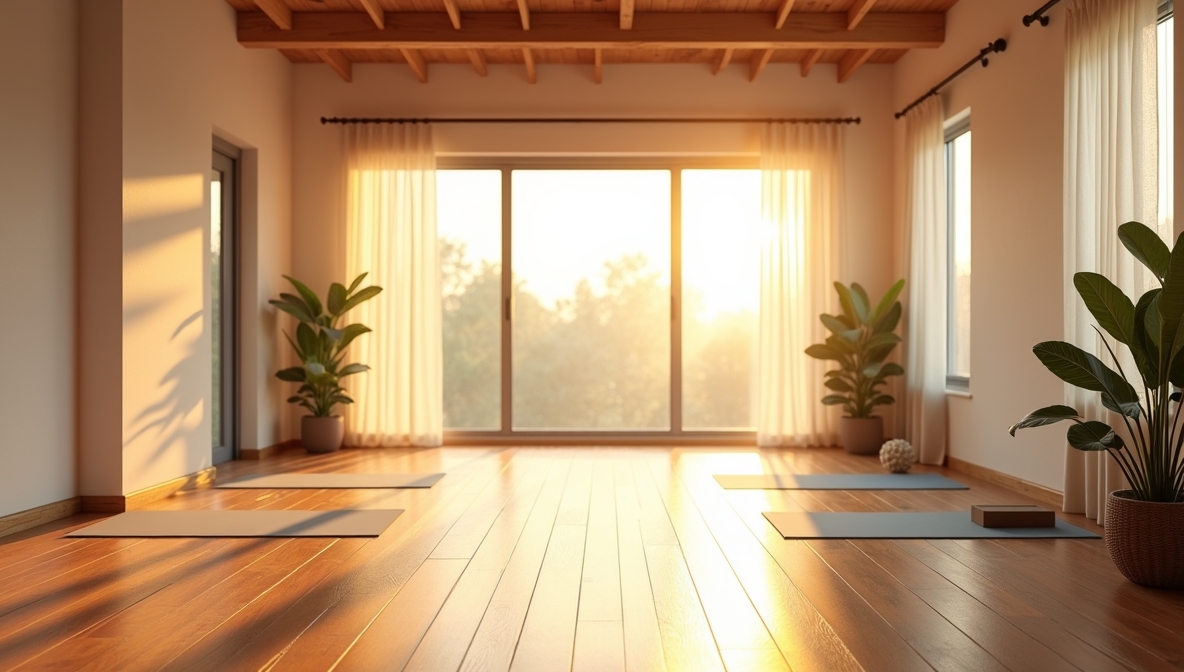 Yoga studio med naturligt lys